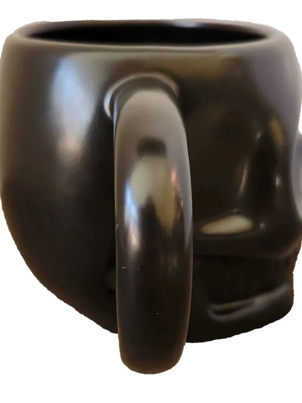 Black Skull Coffee Tea Mug Cup Matte Finish * Spooky Halloween * Gothic Skeleton - Picture 8 of 9